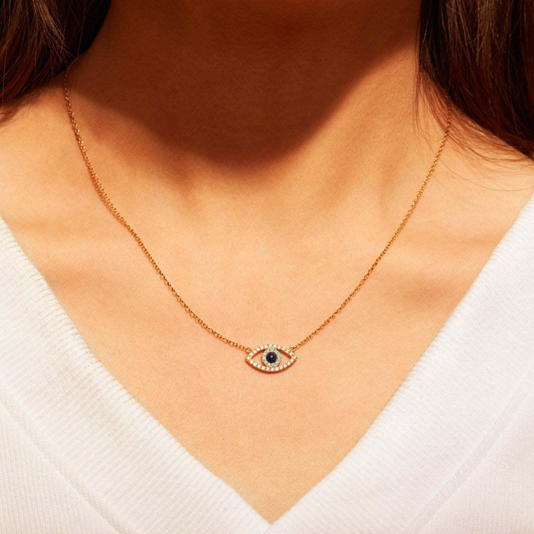 Crystal Eye Necklace - Eliza Jewellery