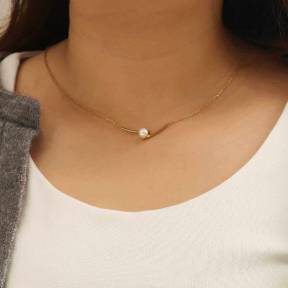 Floating Pearl Pendant - Eliza Jewellery