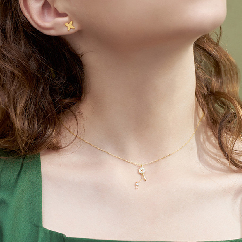 Gold Keys Necklace - Eliza Jewellery