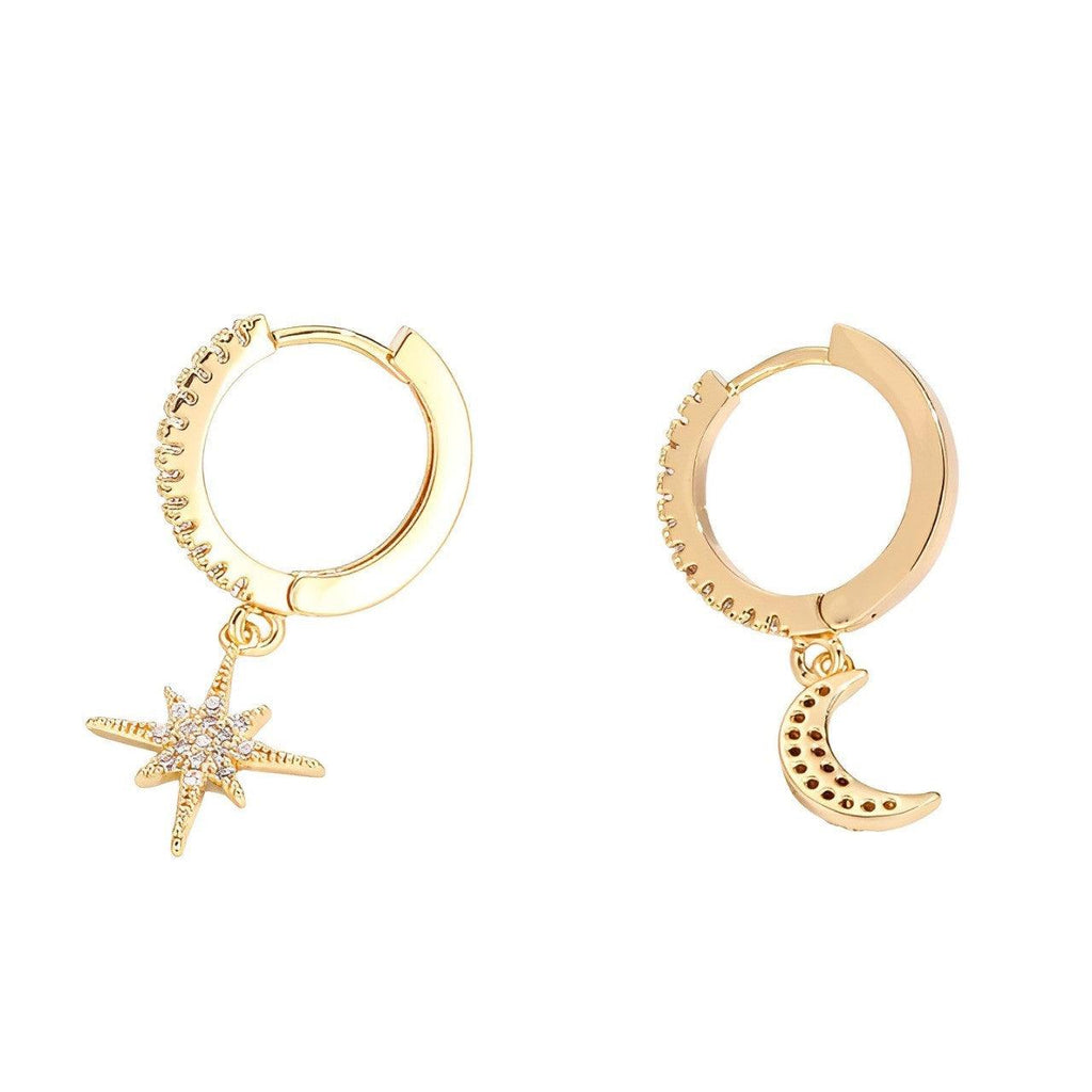 Moon & Star Earrings - Eliza Jewellery