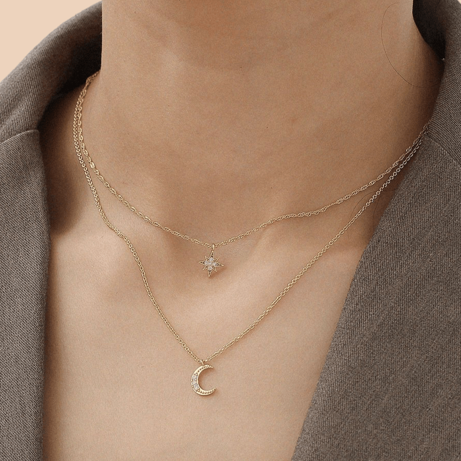 Star & Moon Necklace - Eliza Jewellery