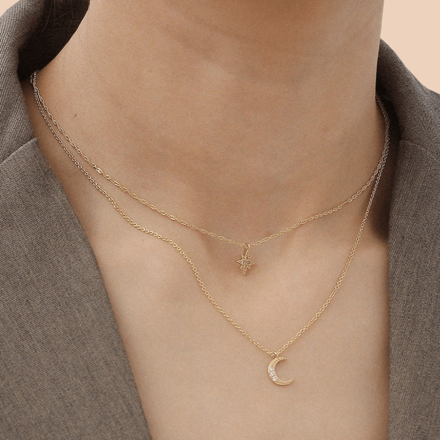 Star & Moon Necklace - Eliza Jewellery